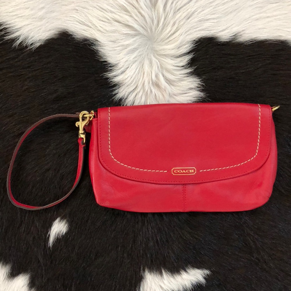 *SOLD* COACH red clutch-like new!